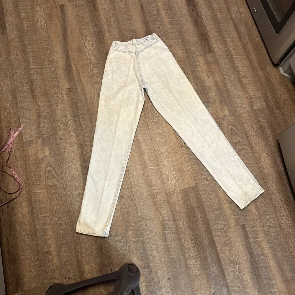 Vtg Rocky Mountain Bare Back Jeans Women Sz 29/9 Acid Wash‎ Cotton High Rise Mom